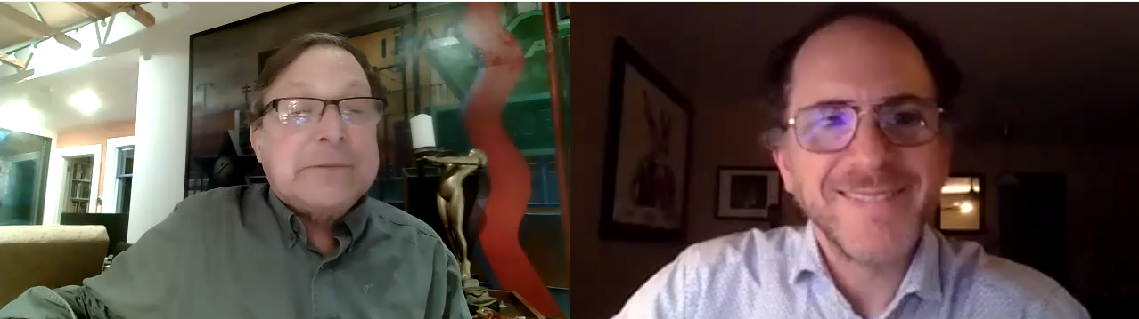 Gary Faigin and Ivan Schneider during the online Still Life Atelier, 2021
