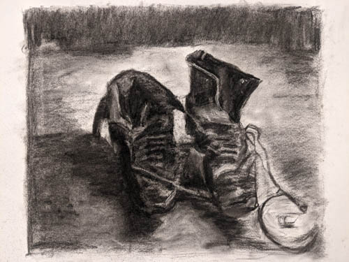 Van Gogh value study in charcoal